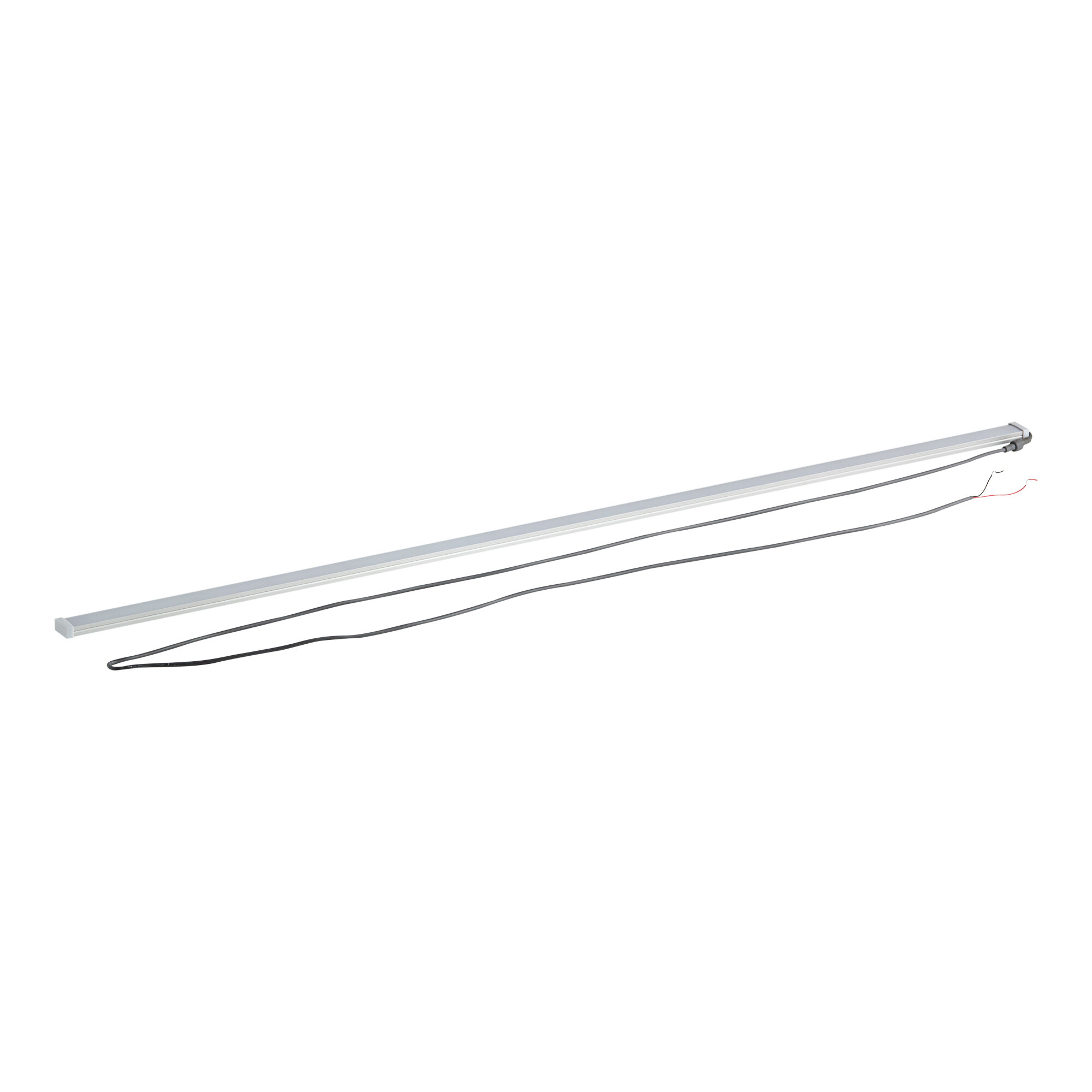 An Avantco LED under shelf lamp with black and white wires.