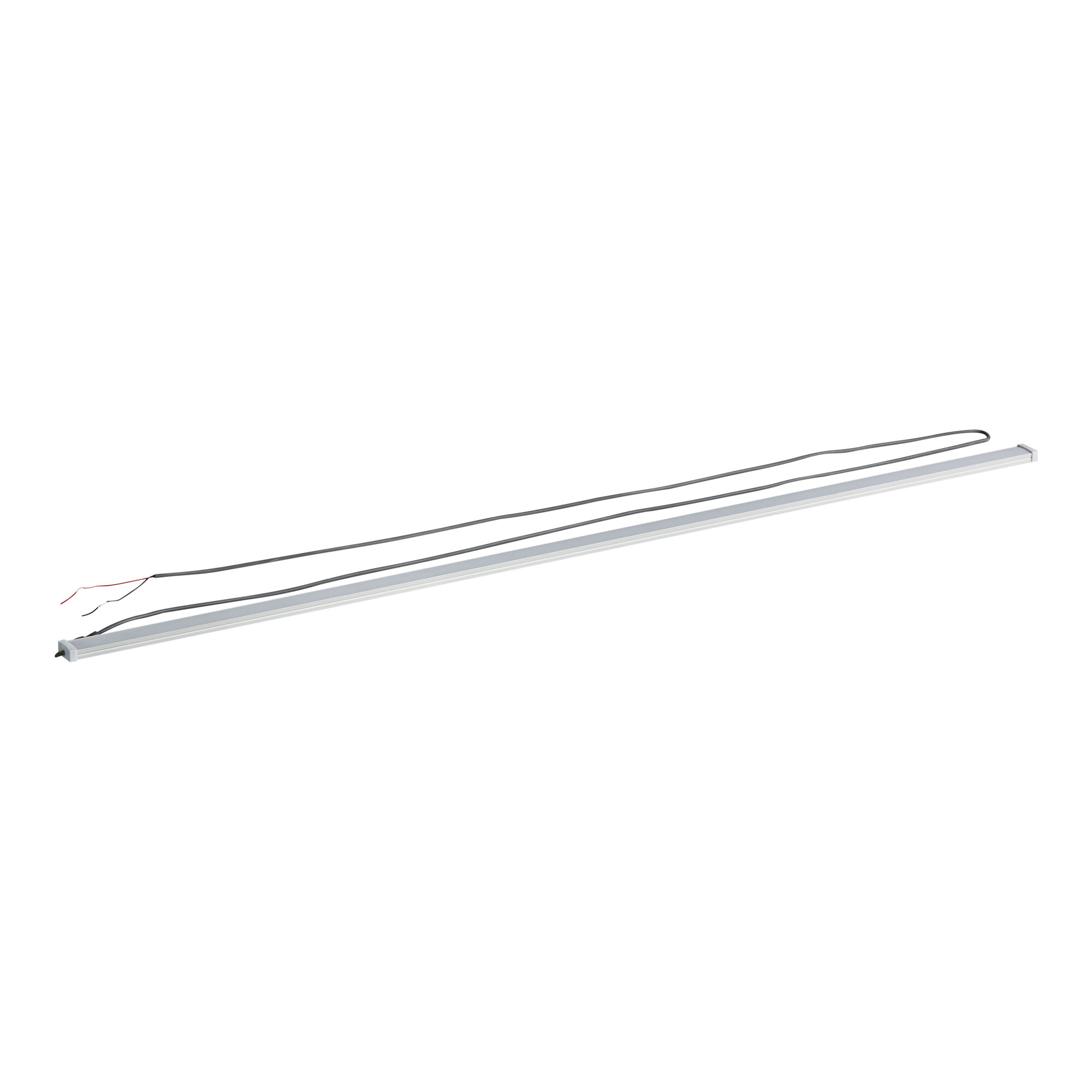 A long white tube with black wires attached to it.