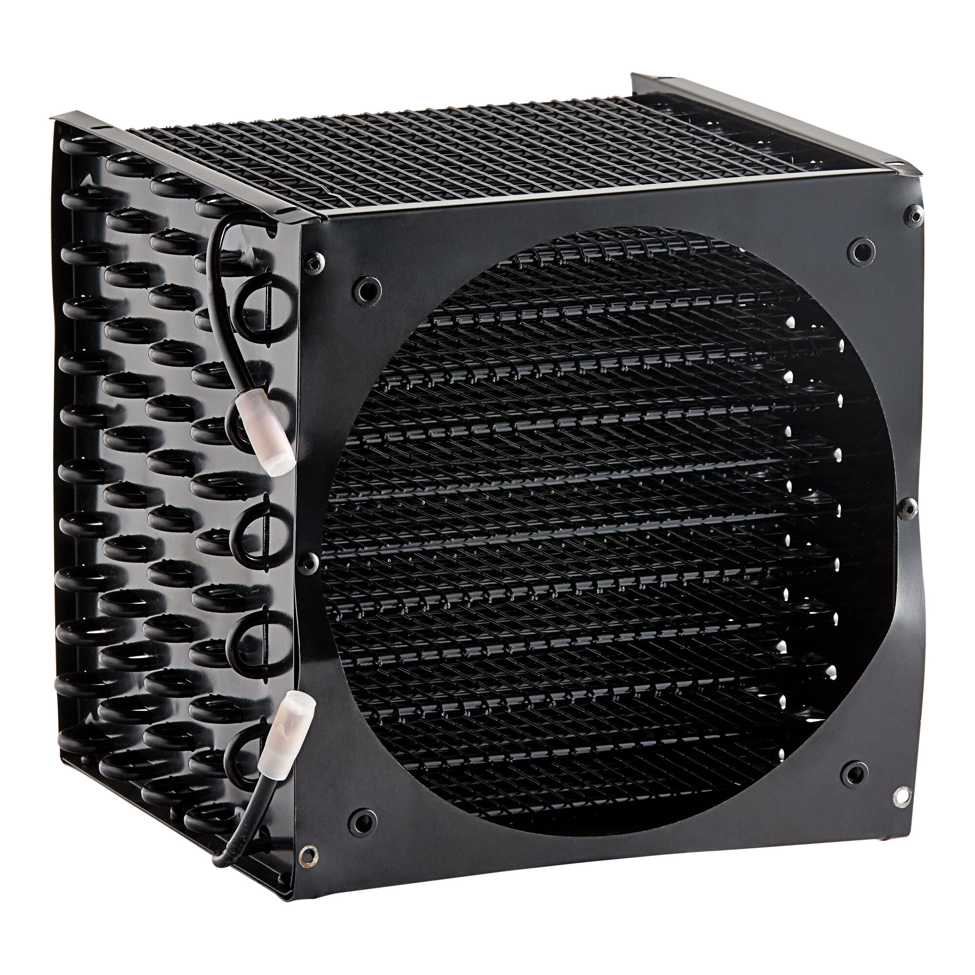 A black condenser coil designed for select Avantco AU and AWT series freezers.