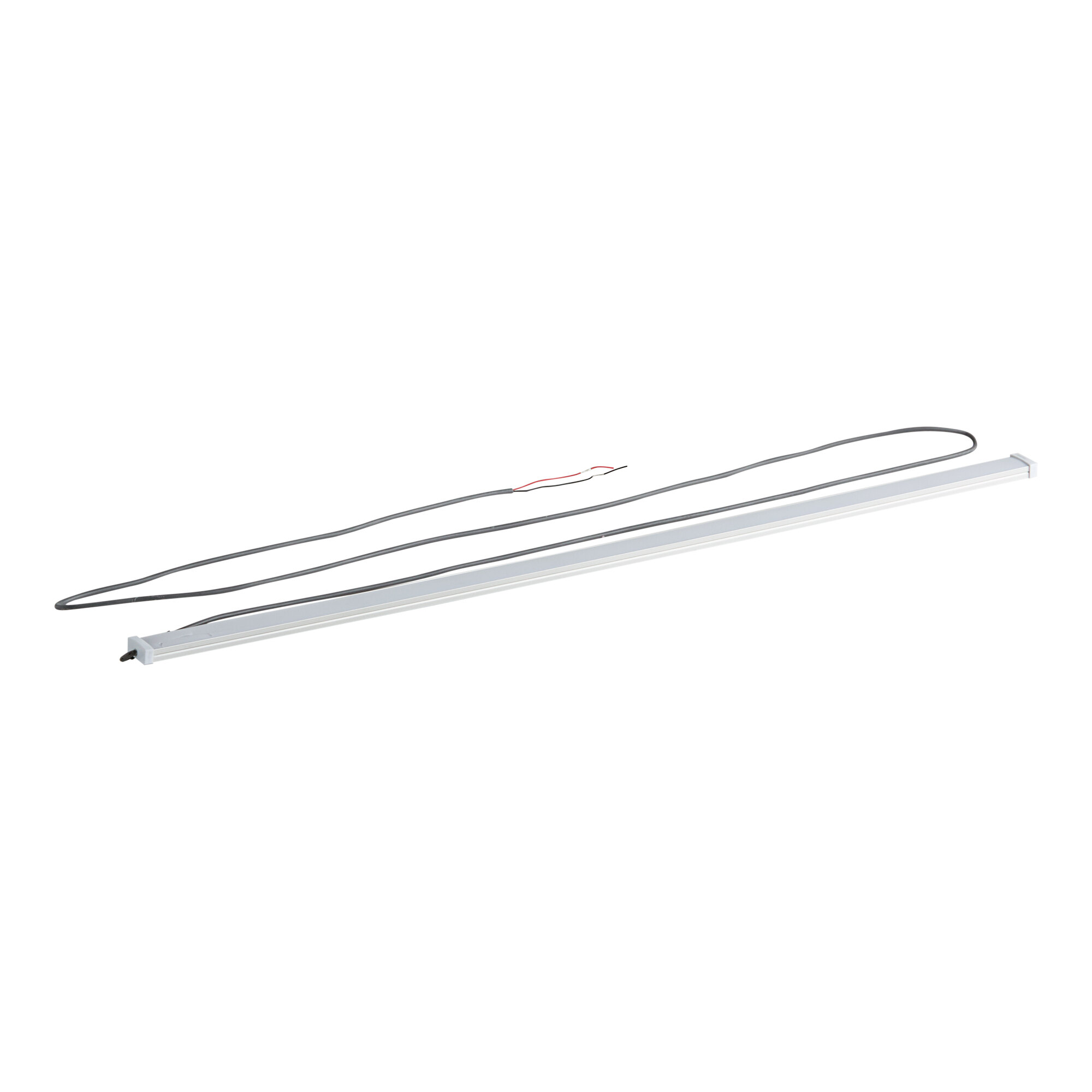An Avantco LED under shelf lamp with black and white wires.
