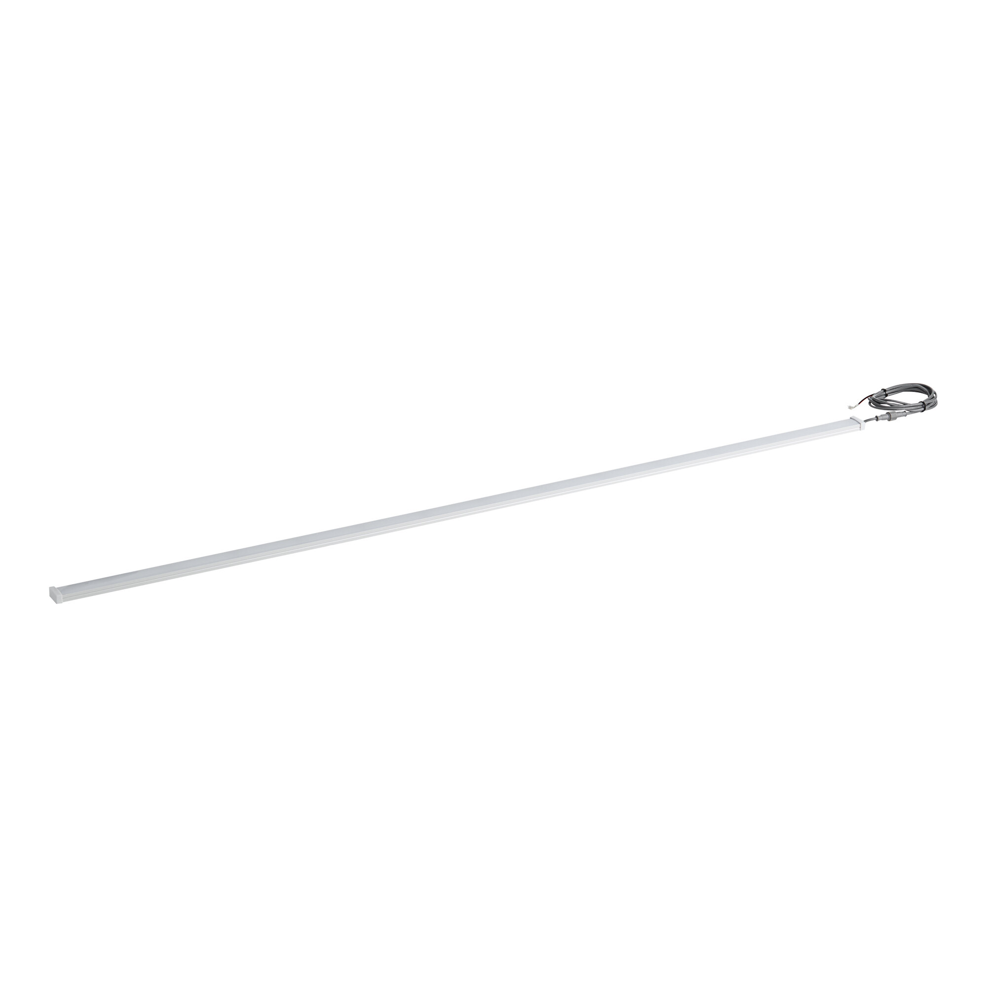 A long white pole with a metal handle.