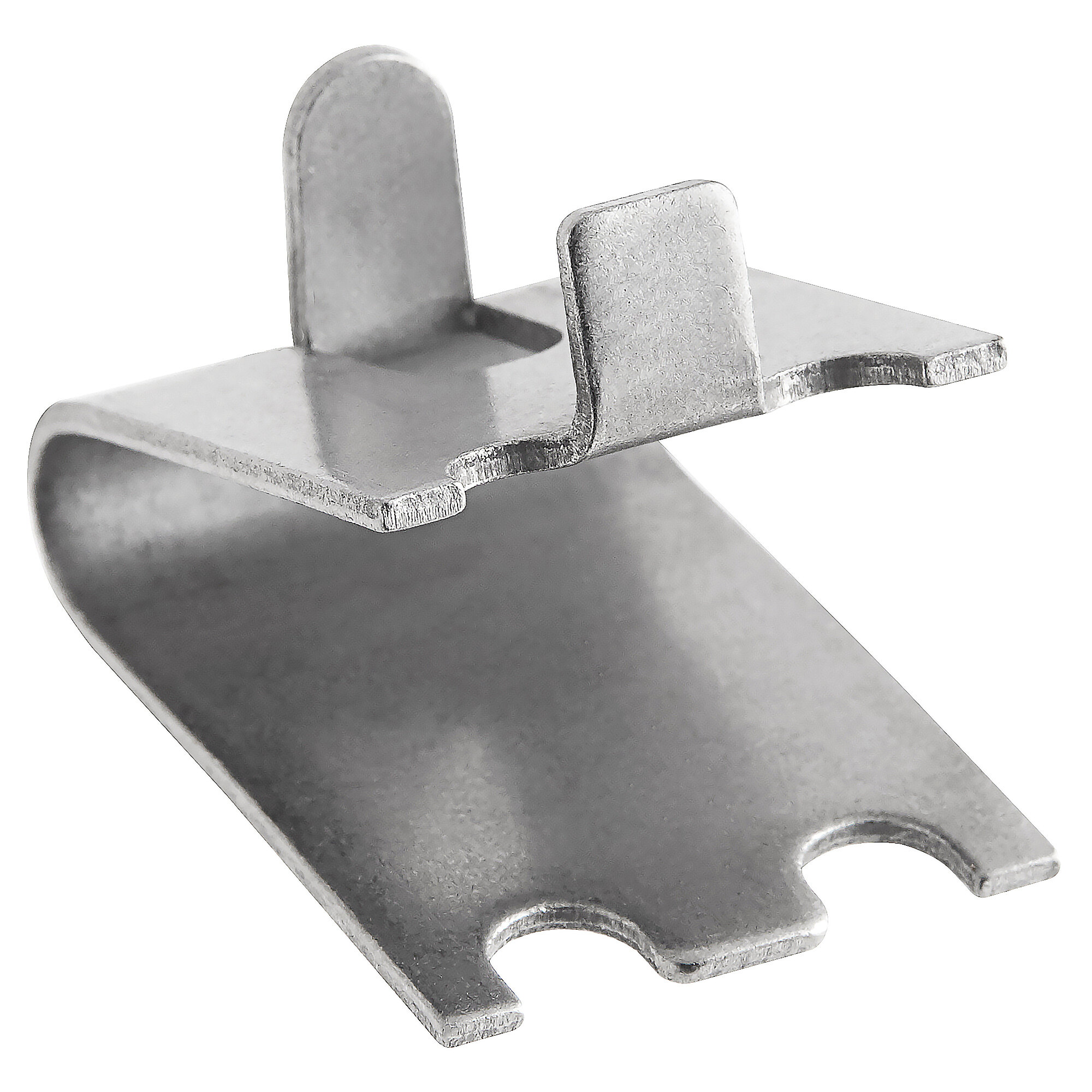 A stainless steel shelf clip designed for use with Avantco GDW Series equipment.