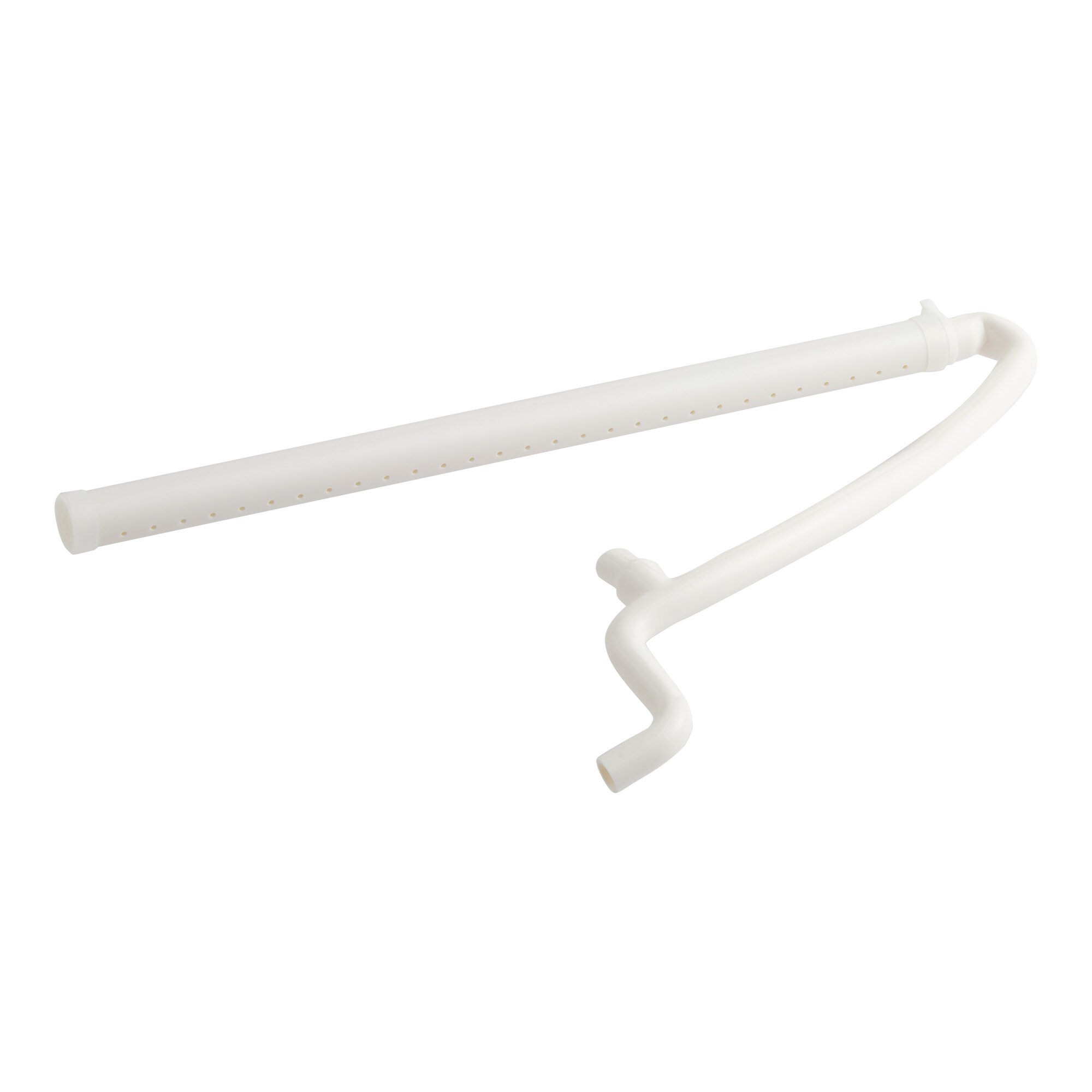 A white 21 5/8-inch spray pipe designed for Avantco ice machines, compatible with models MC-F-530-A, KMC-F-530-LA, KMC-F-530-HA, and KMC-F-530-A.