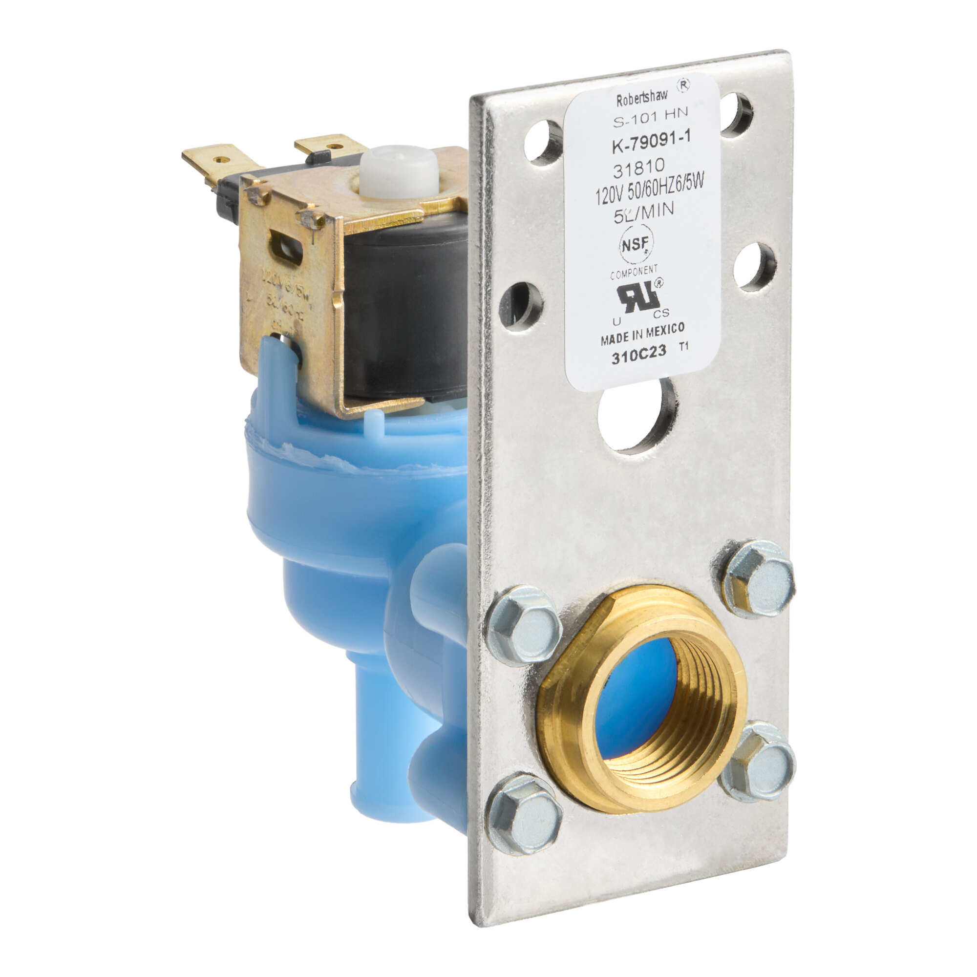 An inlet valve for Avantco Ice EMC-H-530-A, EMC-H-422-A, EMC-F-530-A, and EMC-F-422-A ice machines.