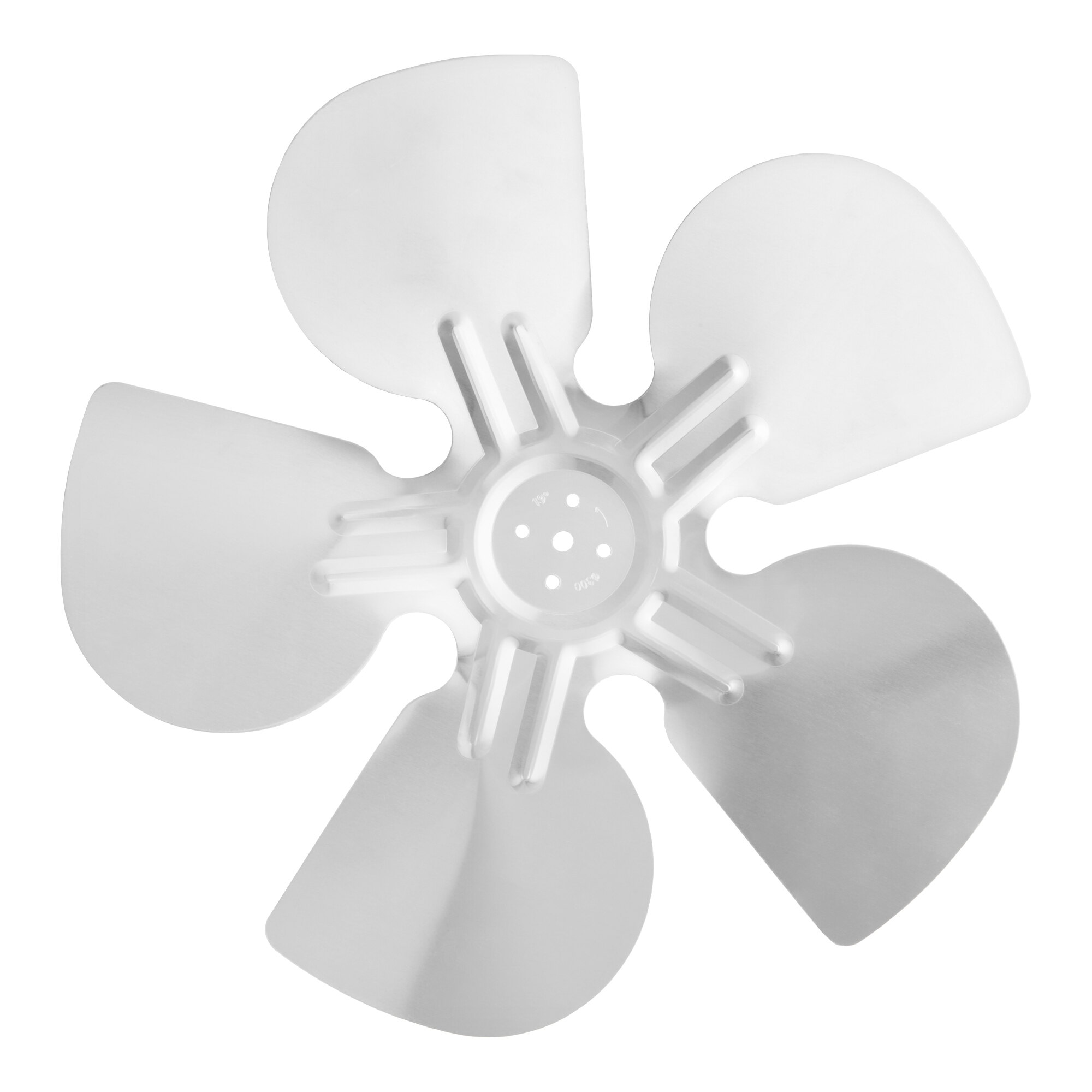 A metal condenser fan blade designed for Avantco Ice EMC series models.