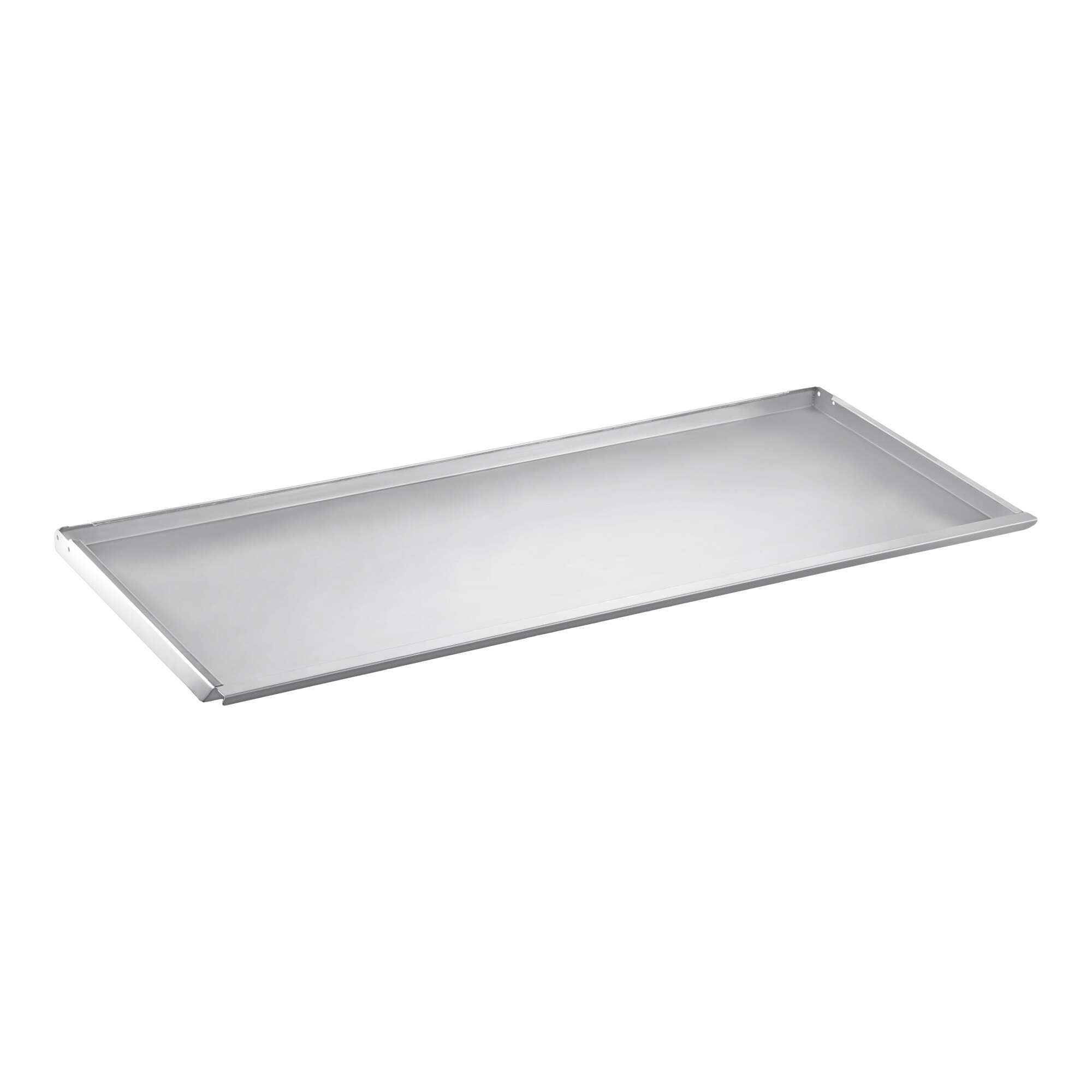 A rectangular stainless steel prep rail lid designed for the Avantco CPT-48.