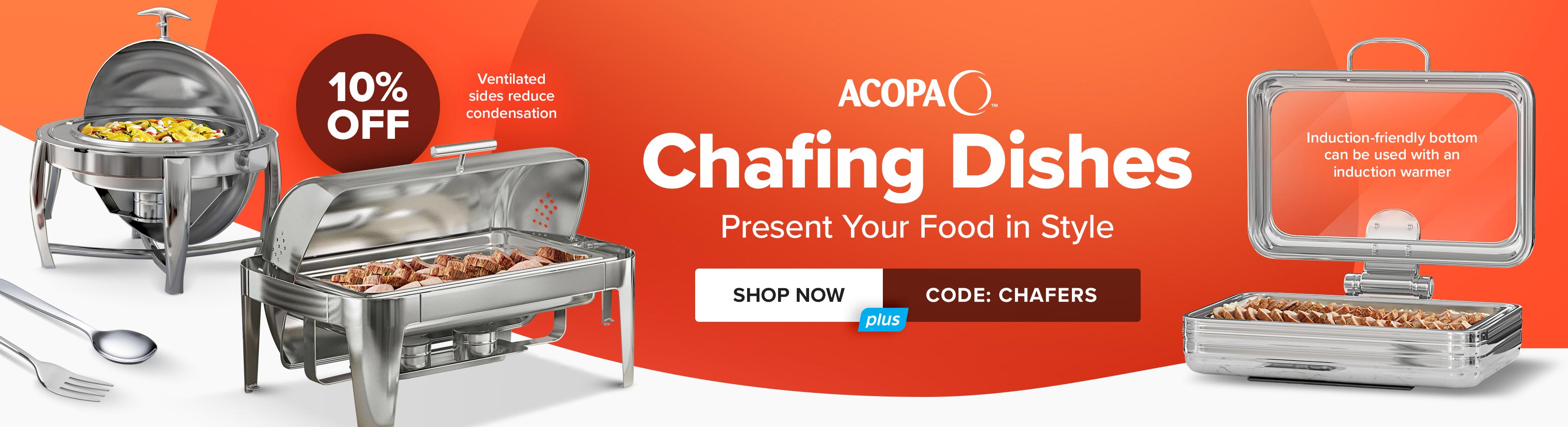 Acopa Chafing Dishes are 10% Off for a Limited Time