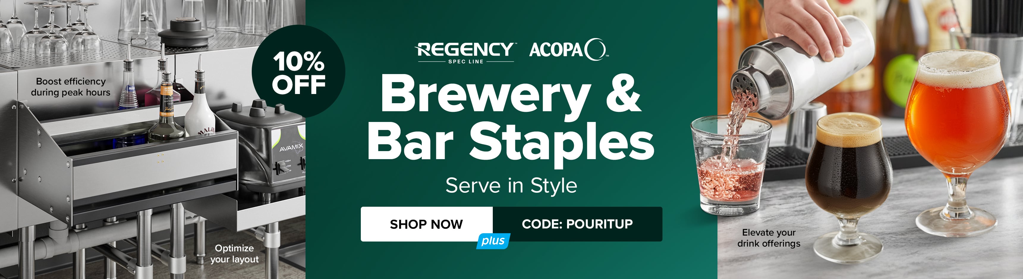 Brewery & Bar Staples - Serve in Style. Shop Now. Use Code: POURITUP and Save 10%