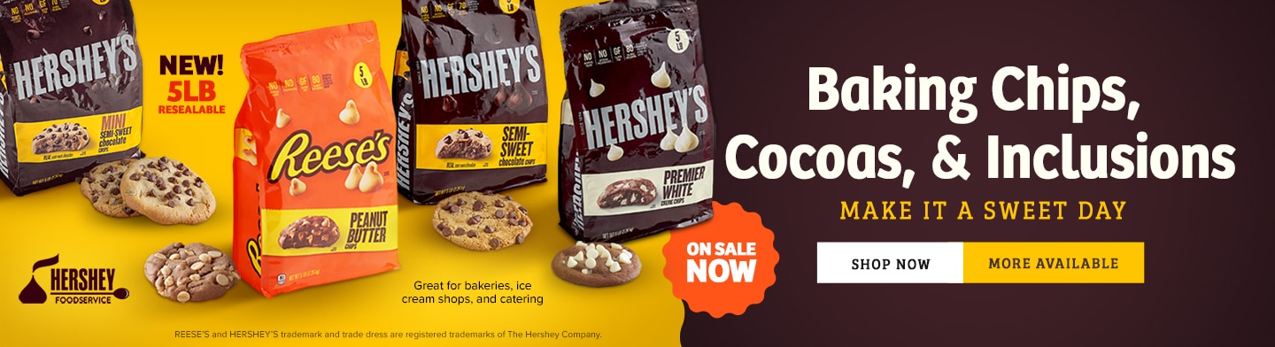Stock up on HERSHEY'S Baking Chips, Cocoa Powders, & Other Sweat Treats