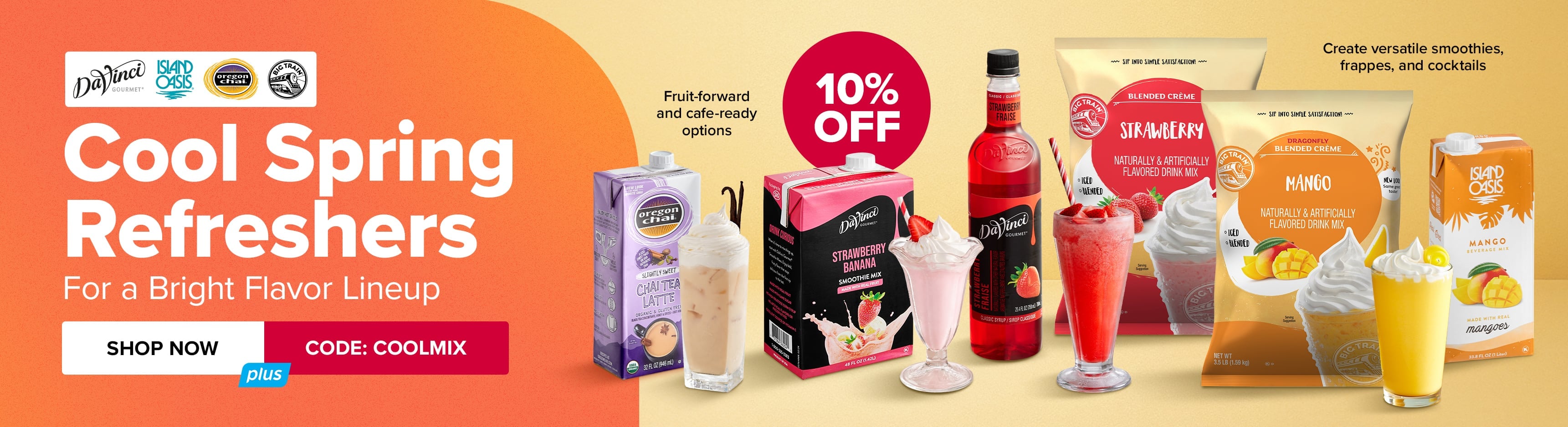 Cool Spring Refreshers - For a Bright Flavor Lineup. Shop Now. Use Code: COOLMIX and Save 10%