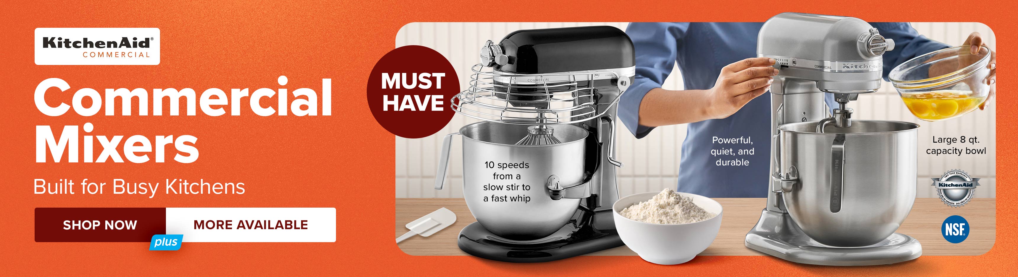 KitchenAid Commercial Mixers, Built for Busy Kitchens, No Code Needed