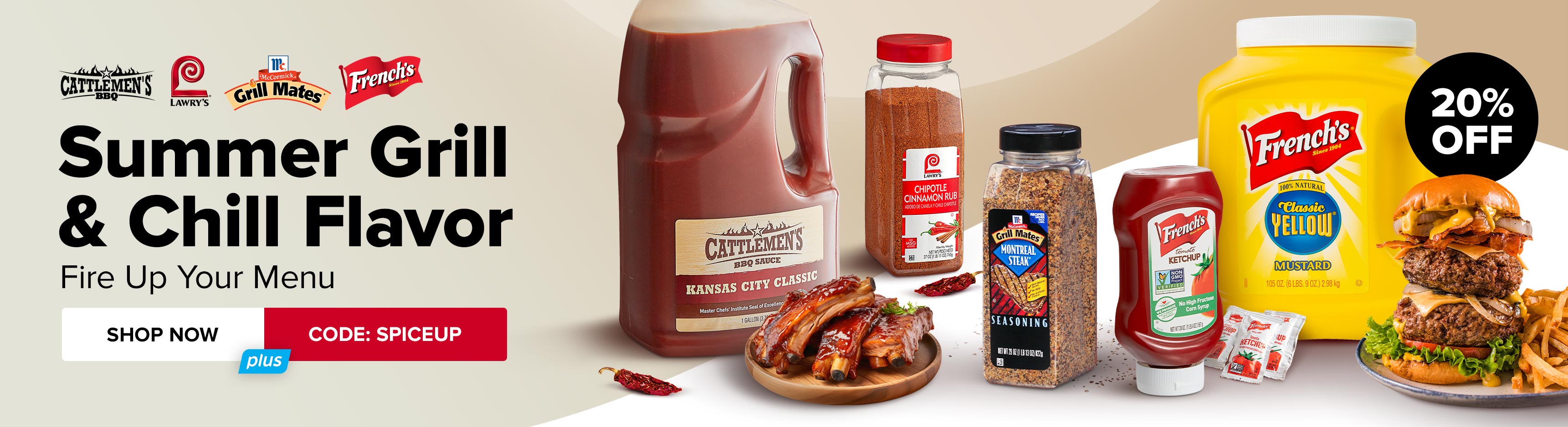 Save 20% on Summer Grill and Chill Flavors with Condiments, Sauces, Rubs, Seasonings and More