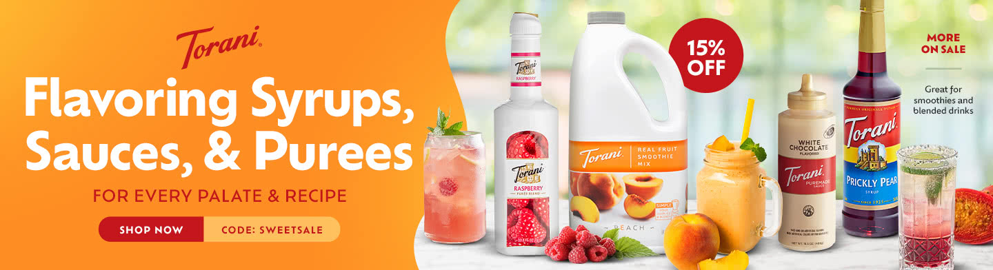 Save on Smoothie Mixes, Drink Sauces, or Syrups in Flavors like Mango, Caramel & More