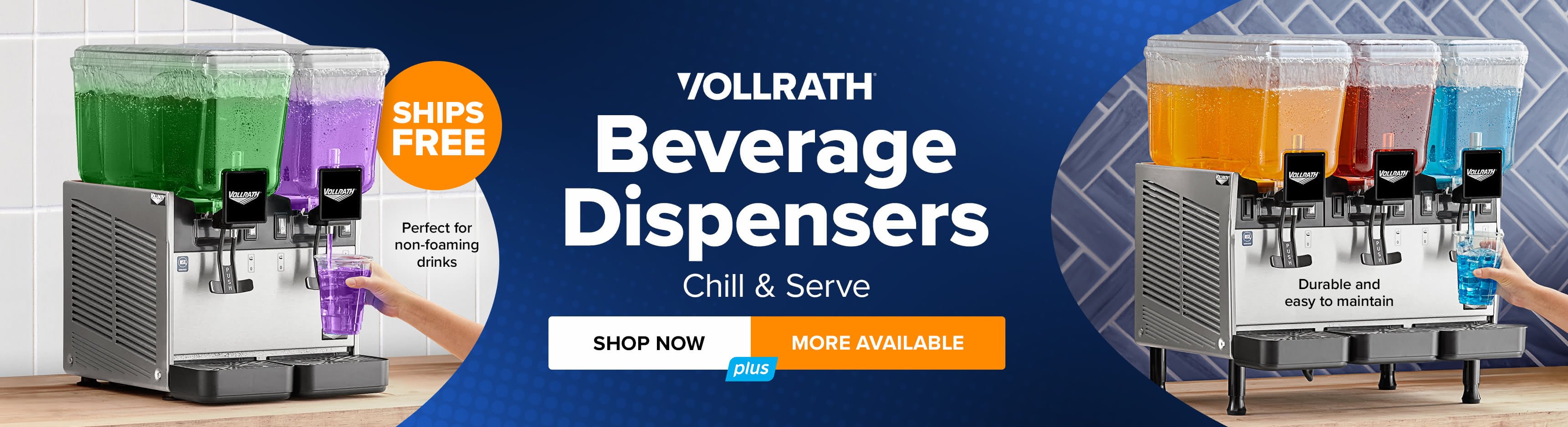 Vollrath Refrigerated Beverage Dispensers - Chill and Serve. Shop Now. More Available.