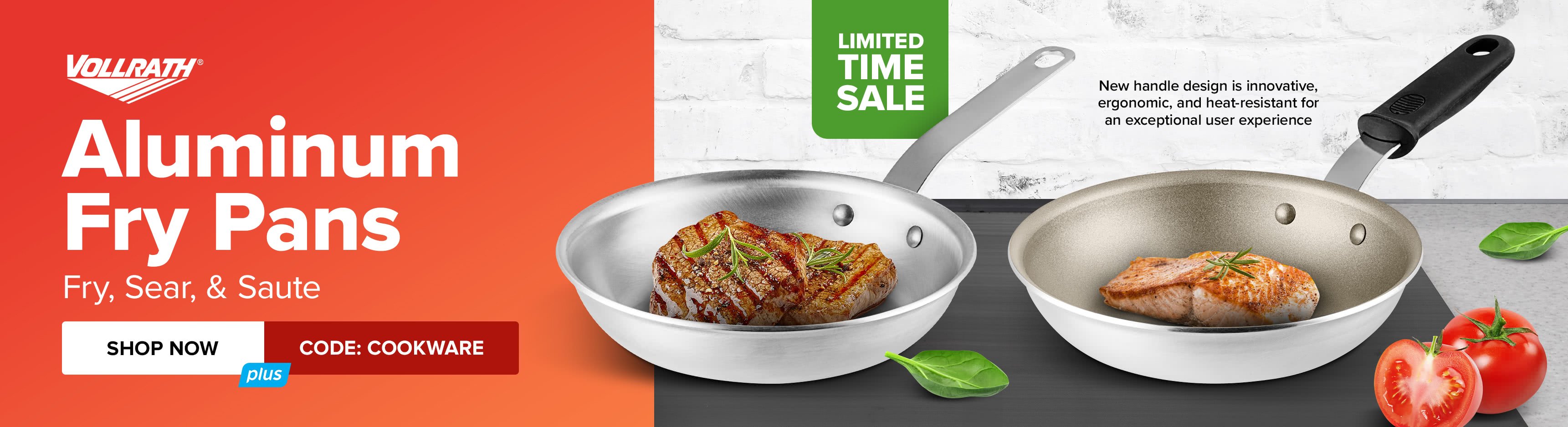 Vollrath Aluminum Fry Pans On Sale For a Limited Time. Save 10% with Code COOKWARE.