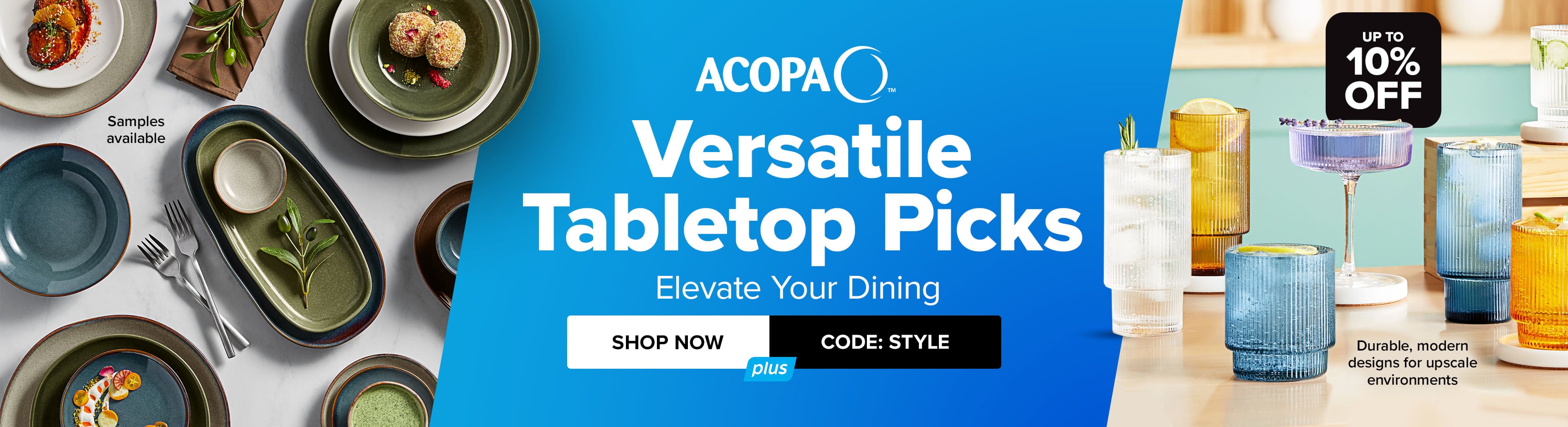 up to 10% off acopa versatile tabletop picks