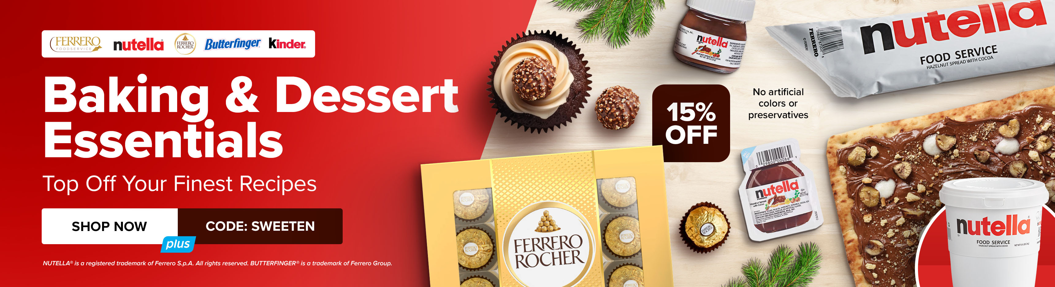 15% off Ferrero Baking & Dessert Essentials
