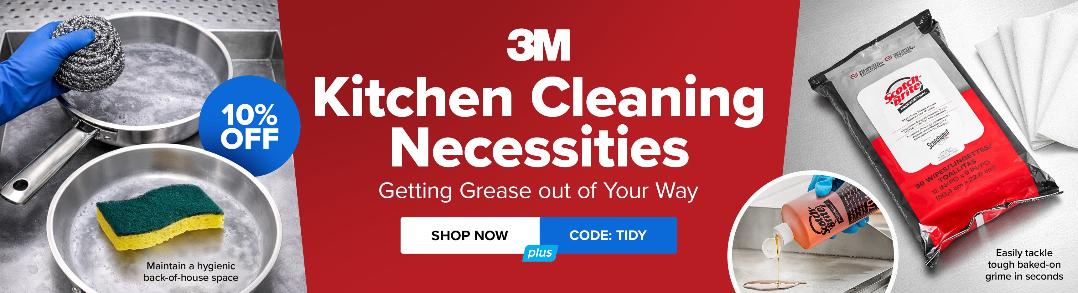 Save 10% on 3M Kitchen Cleaning Supplies