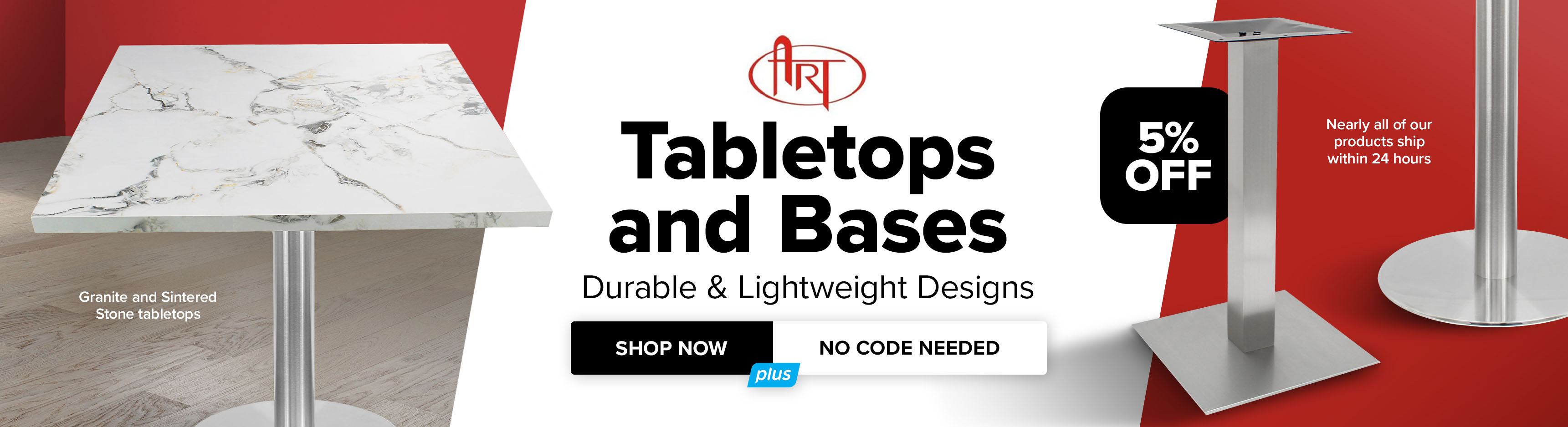 Save 5% on Art Marble tabletops and bases