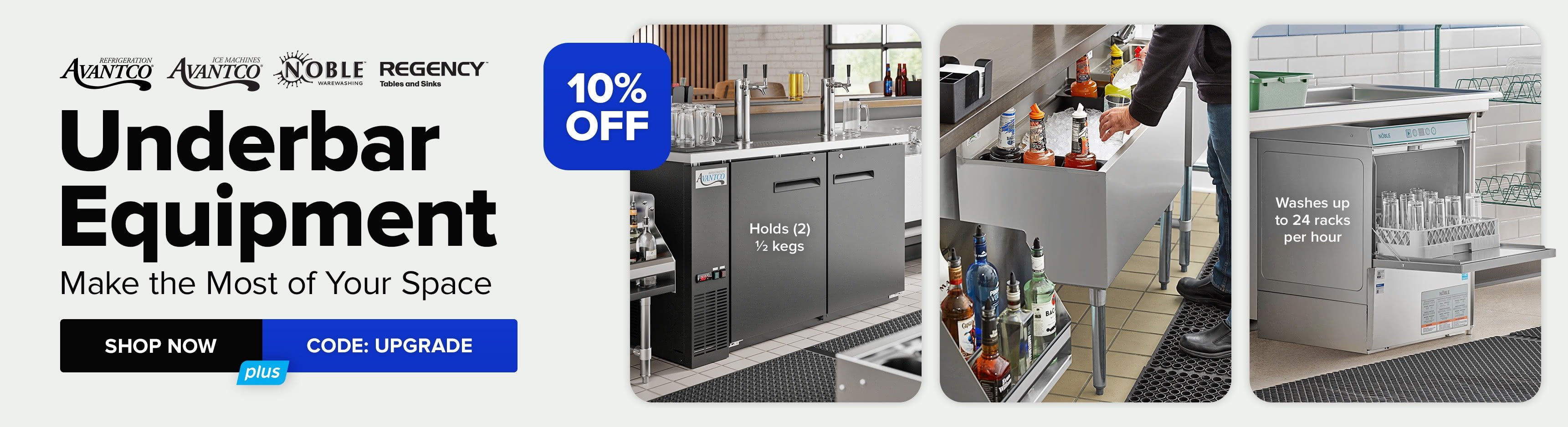 Save 10% on Underbar Equipment from Avantco, Noble, & Regency; Use Code: UPGRADE