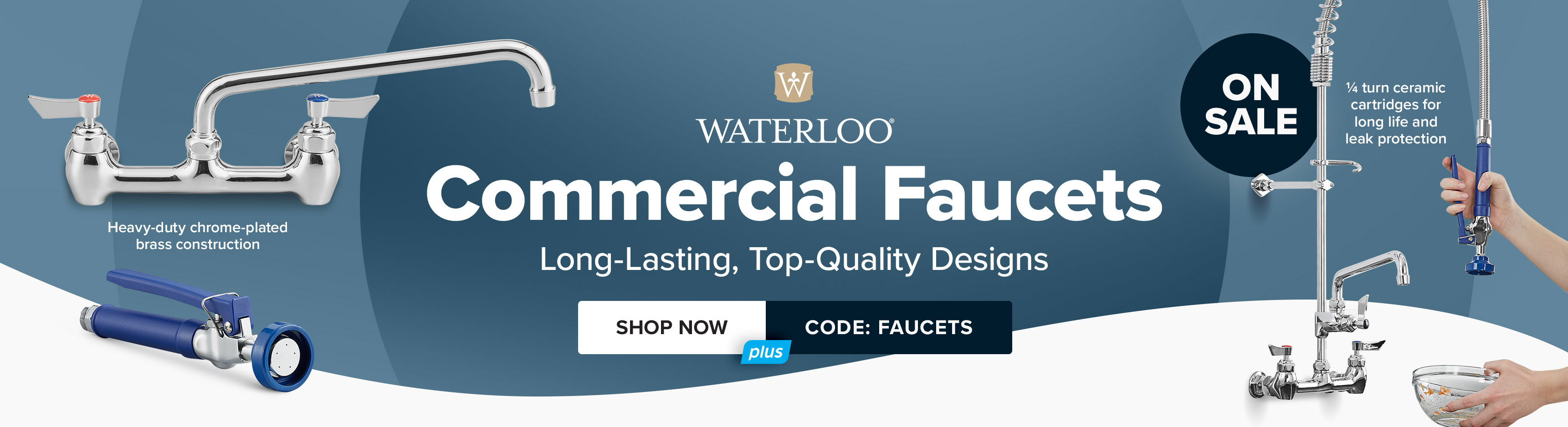 Waterloo Commercial Faucets On Sale for a limited time
