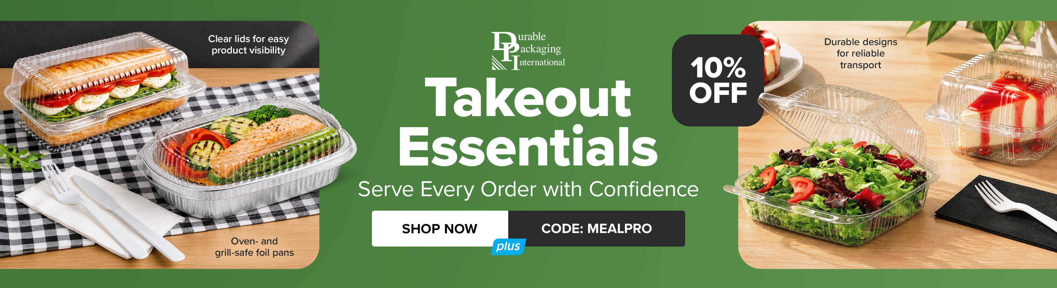 Save 10% on Takeout Essentials from Durable Packaging - Use Code: MEALPRO