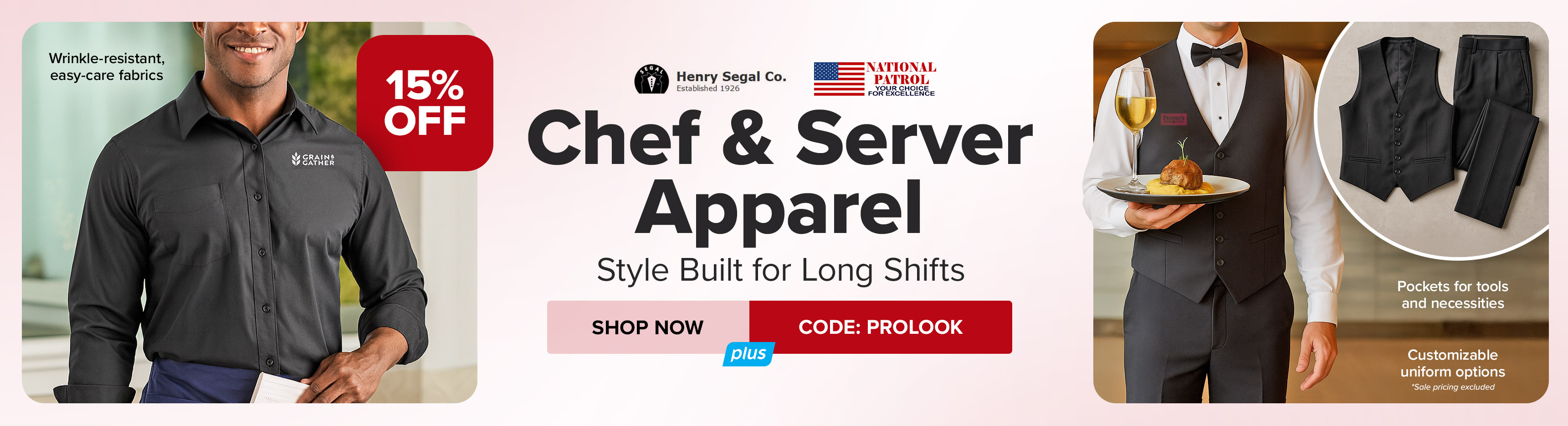 Save 15% On Chef and Server Apparel; Use Code: PROLOOK
