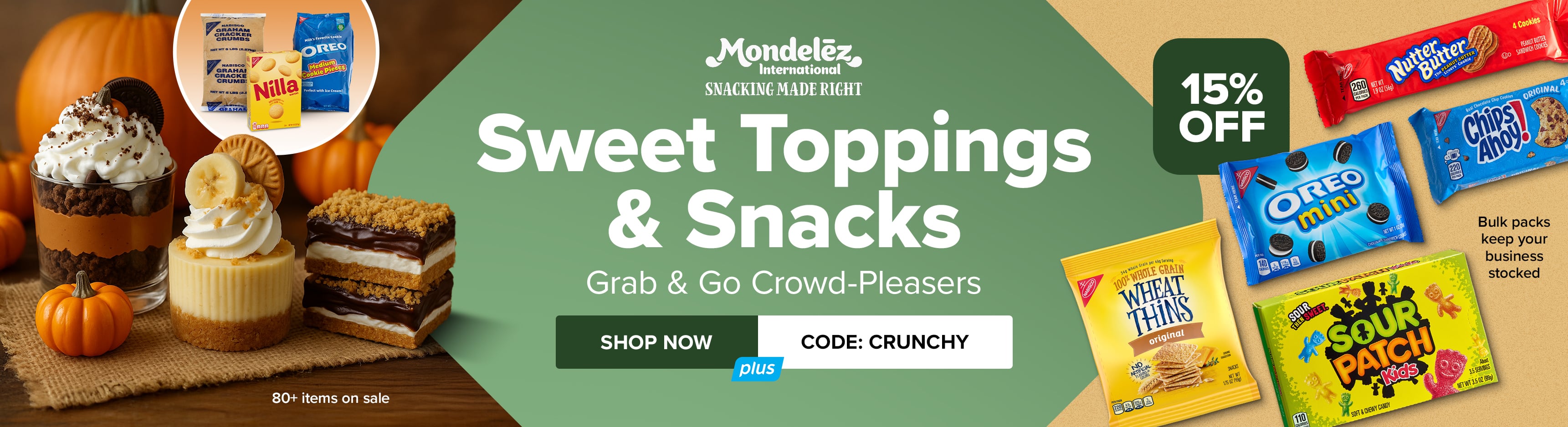 Mondelez International Sweet Toppings and Snacks - Grab and Go Crowd-Pleasers. Use Code: CRUNCHY. Shop Now