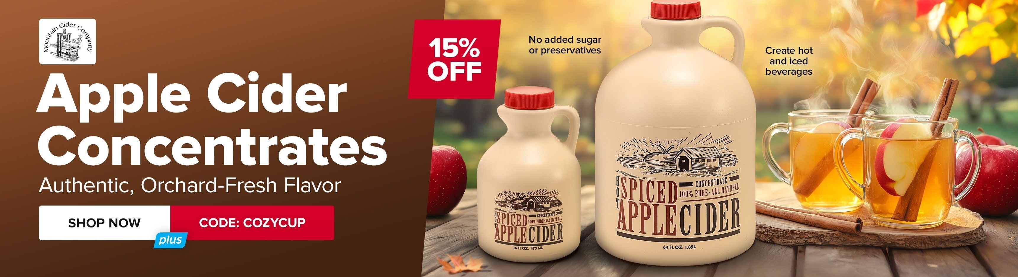 Save 15% this Week on Apple Cider Concentrates from Mountain Cider; Use Code: COZYCUP