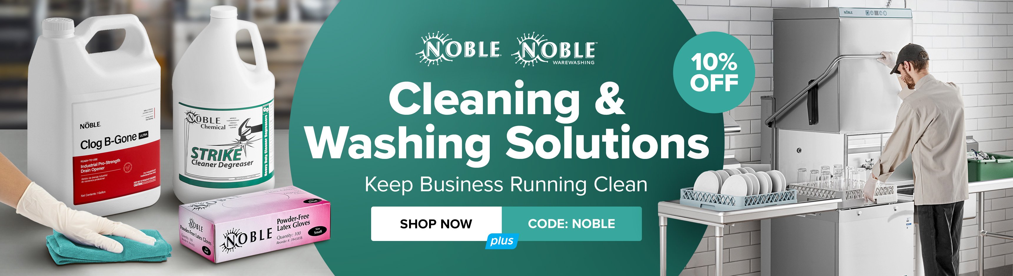 10% off Noble Cleaning & Washing Solutions - Keep Business Running Clean