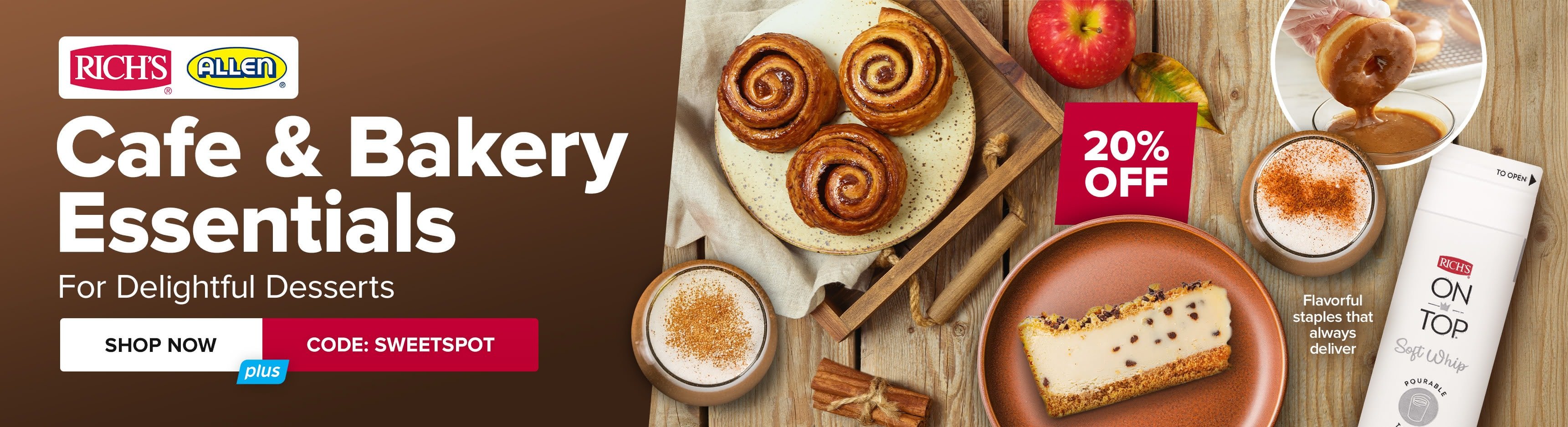Save 20% on Cafe & Bakery Essentials from Rich's, Use Code: SWEETSPOT
