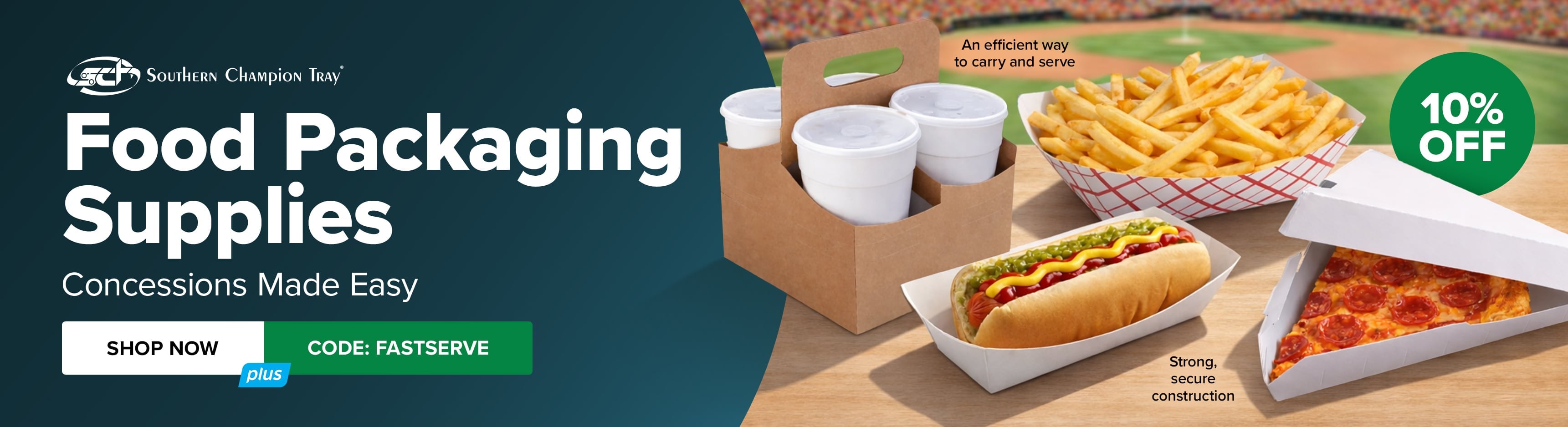 Food Packaging Supplies from Southern Champion Tray - Concessions Made Easy. Shop Now. Use Code: FASTSERVE and Save 10%.
