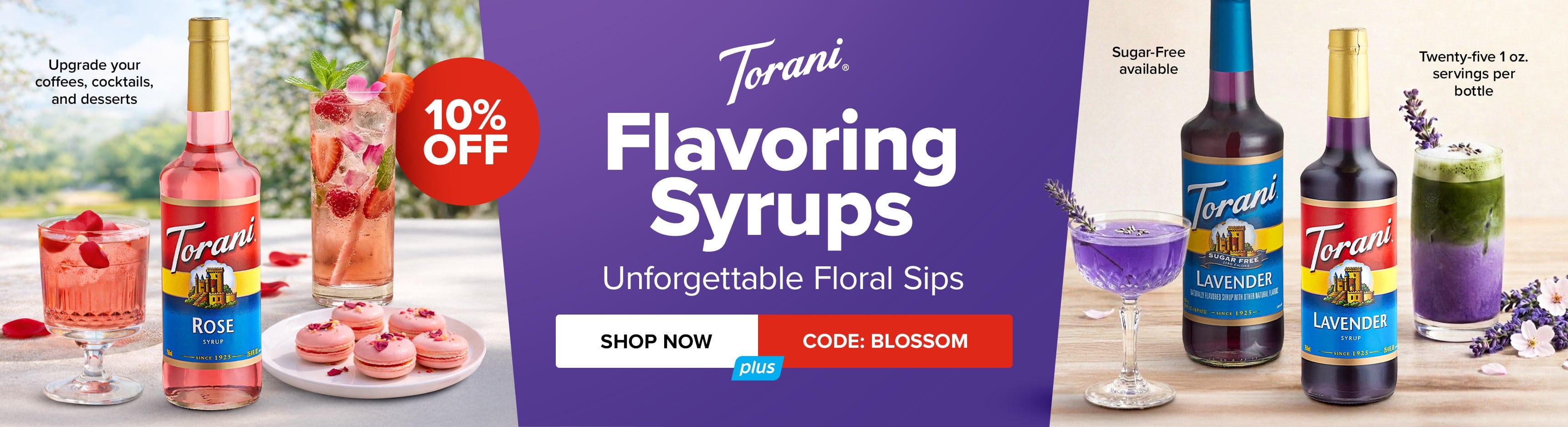 Save 10% on Torani Flavoring Syrups