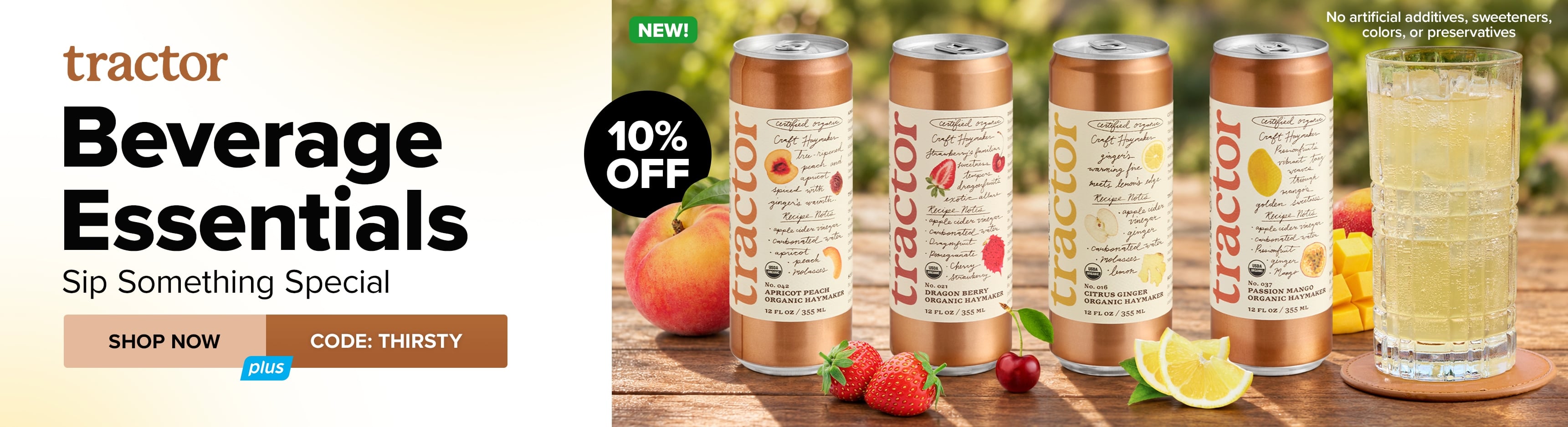 Save 10% This Week on Tractor Beverage Essentials; Use Code: THIRSTY