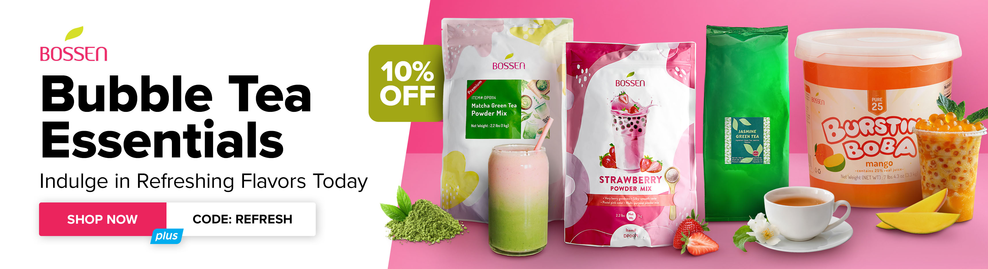 Save 10% on Bossen bubble tea essentials