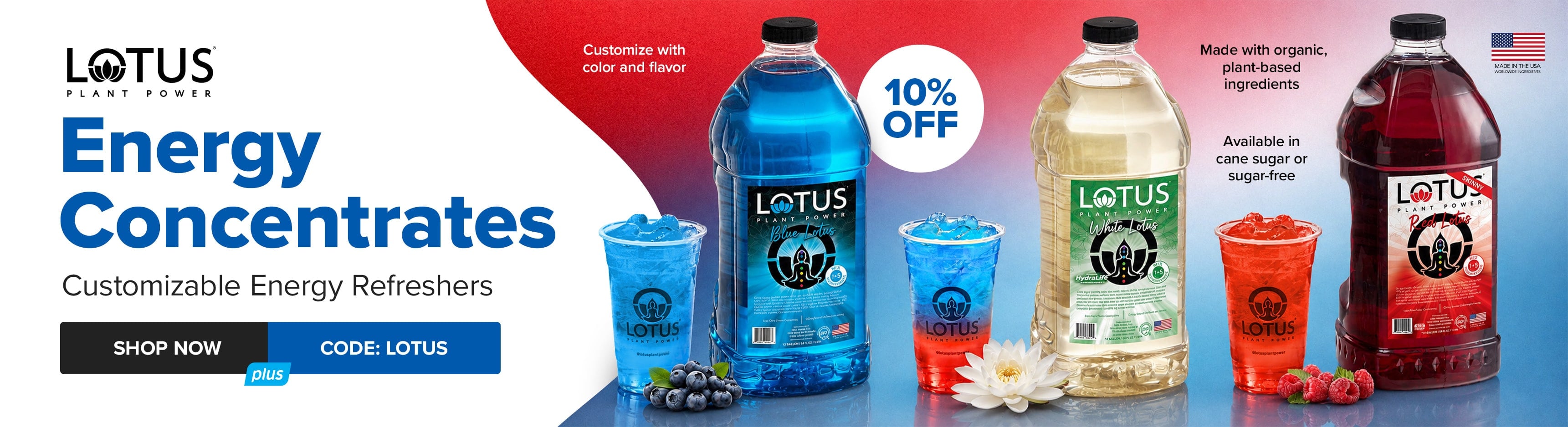 10% Off Lotus Plant Power Energy Concentrates - Customizable Energy Refreshers - Shop Now - Use Code LOTUS
