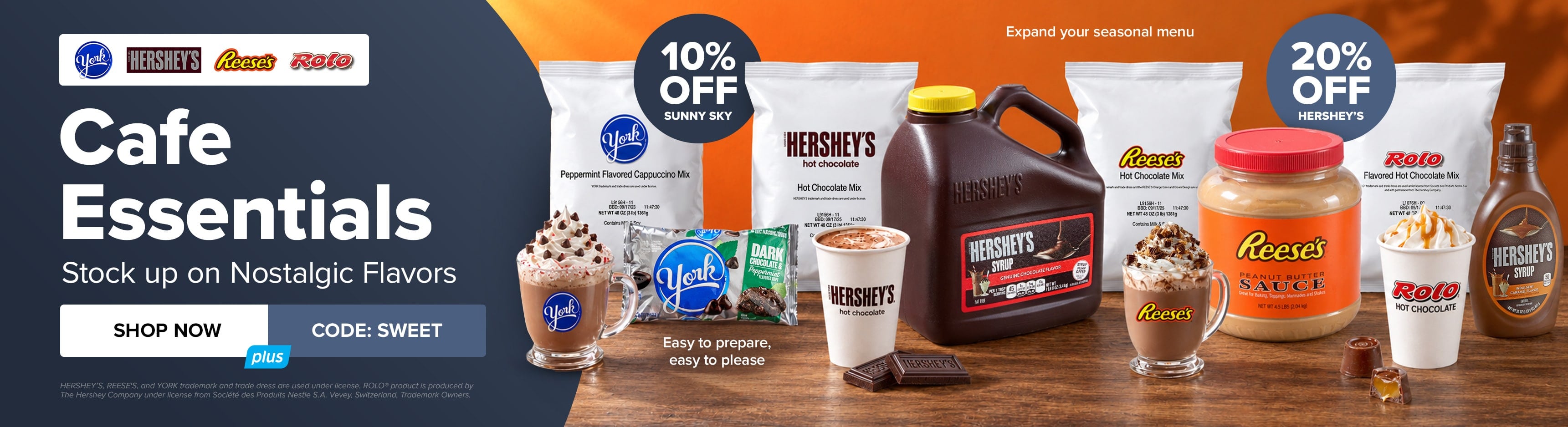 10% Off Sunny Sky & 20% Off Hershey's Cafe Essentials - Stock up on Nostalgic Flavors - Use Code: SWEET -  Shop Now