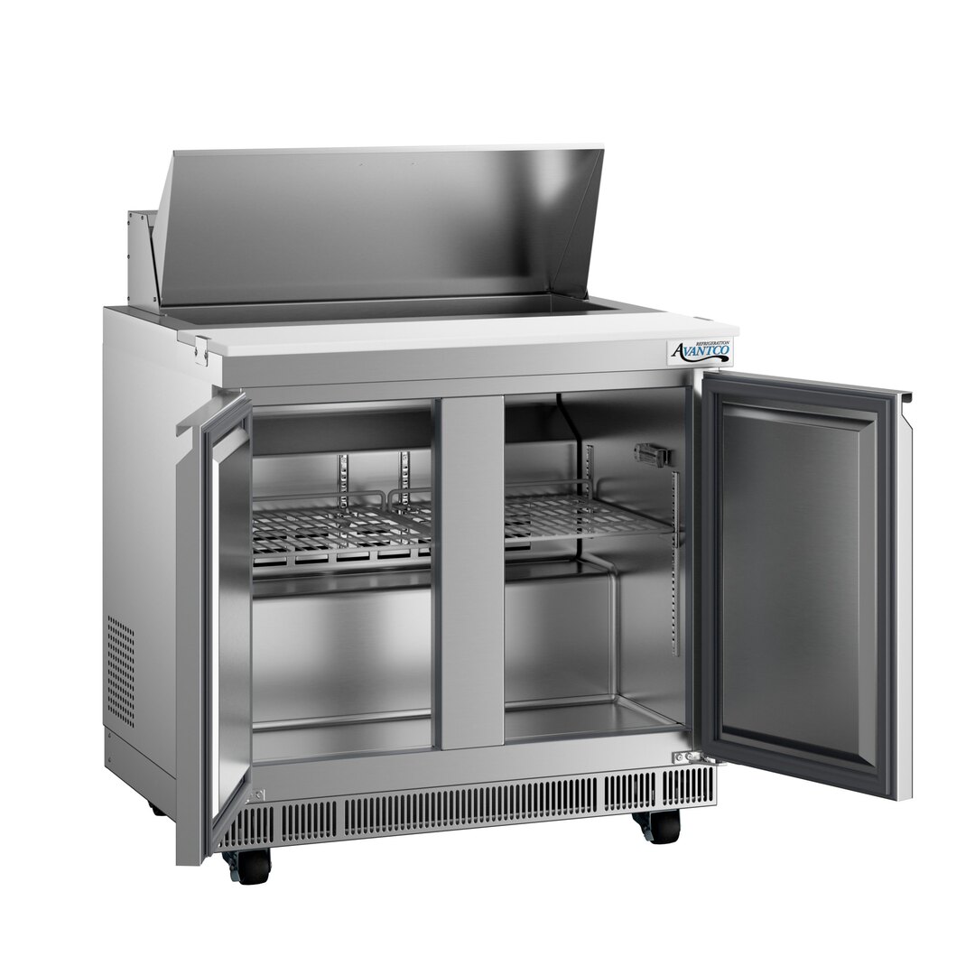 2 Door Front Breathing Cutting Top Refrigerated Sandwich Prep Table