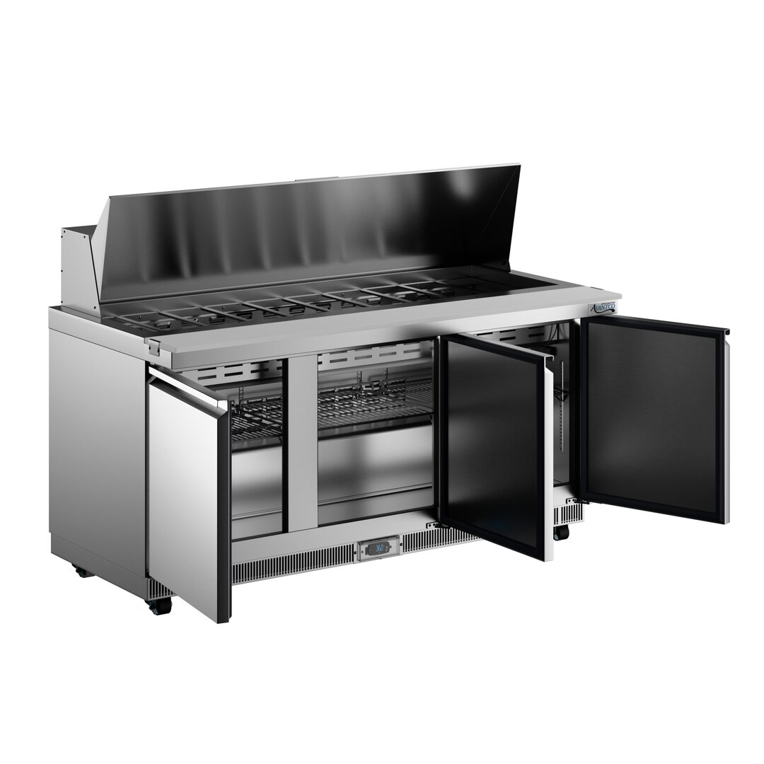 3 Door Front Breathing Mega Top Refrigerated Sandwich Prep Table
