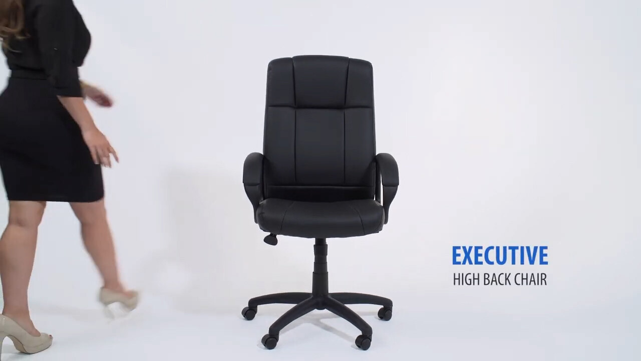 Boss B7901 Black Caressoft Executive High Back Chair
