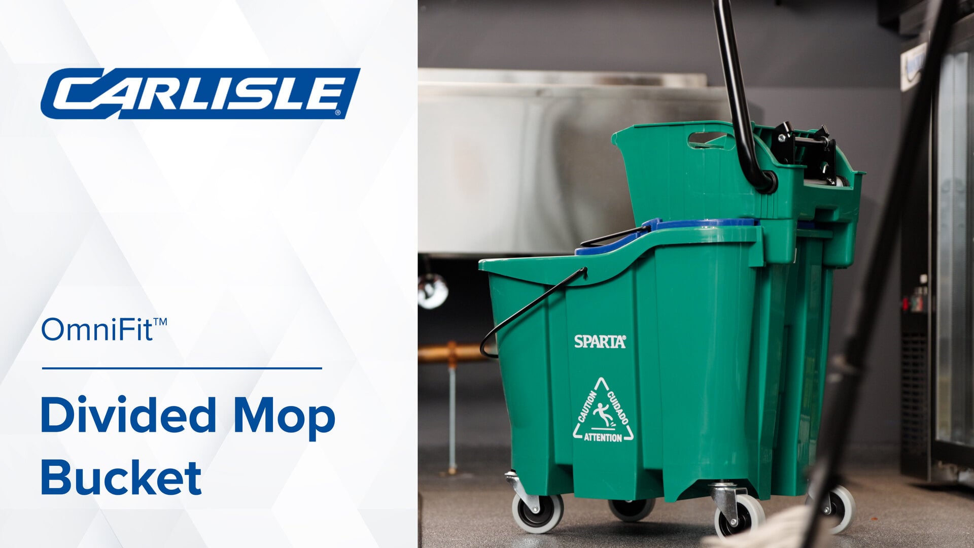 Carlisle OmniFit™ 9690414 35 Qt. Blue Mop Bucket with Side Press