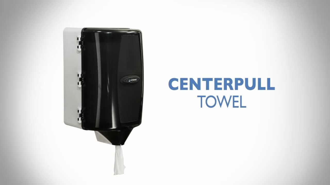 Jofel - Dispenser per rotoli di carta fino a 205 mm a stoppino continuo, rotolo speciale per dispenser a base centrale, massima igiene, contenitore in ABS, Value AG47600, Nero