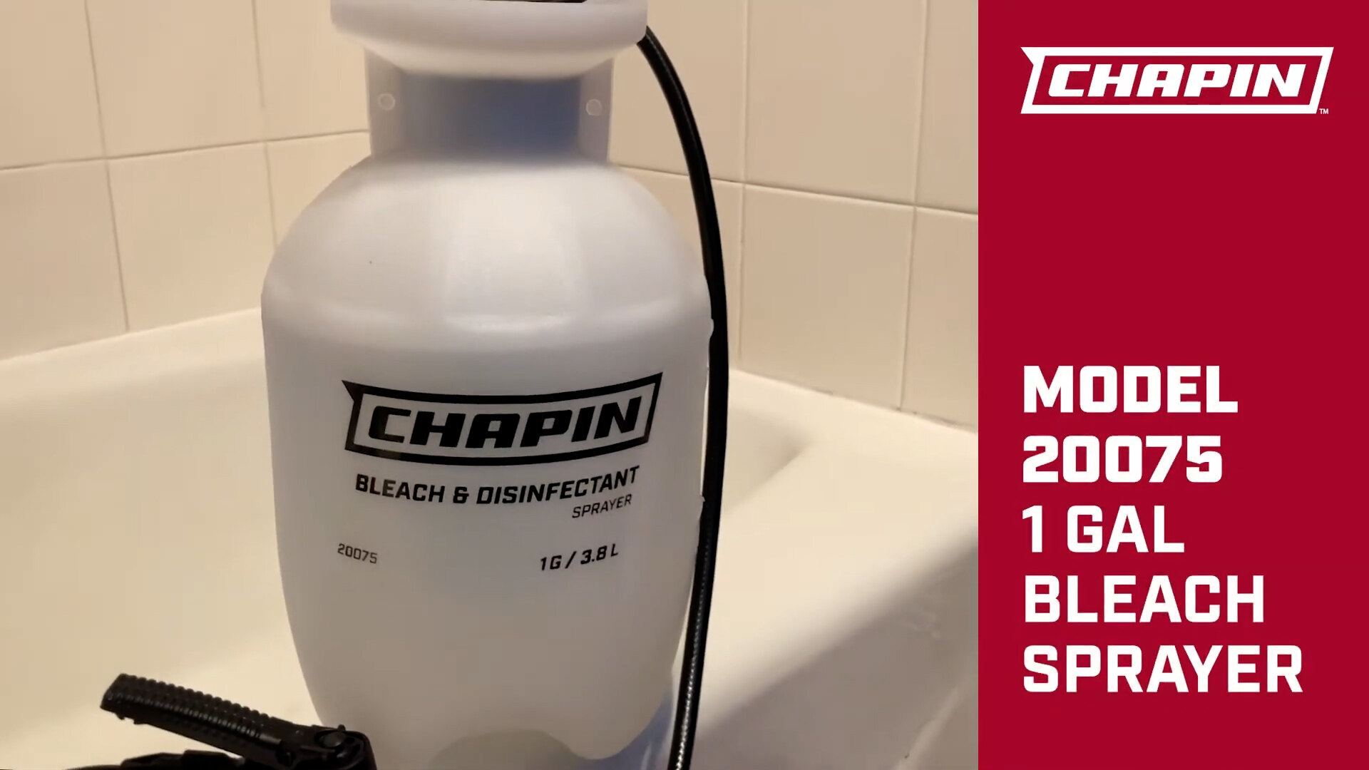 Chapin International 20074 - Nebulizzatore Per Candeggina Da 1 Gallone (3.78L) Con Protezione Spray, Bianco Traslucido