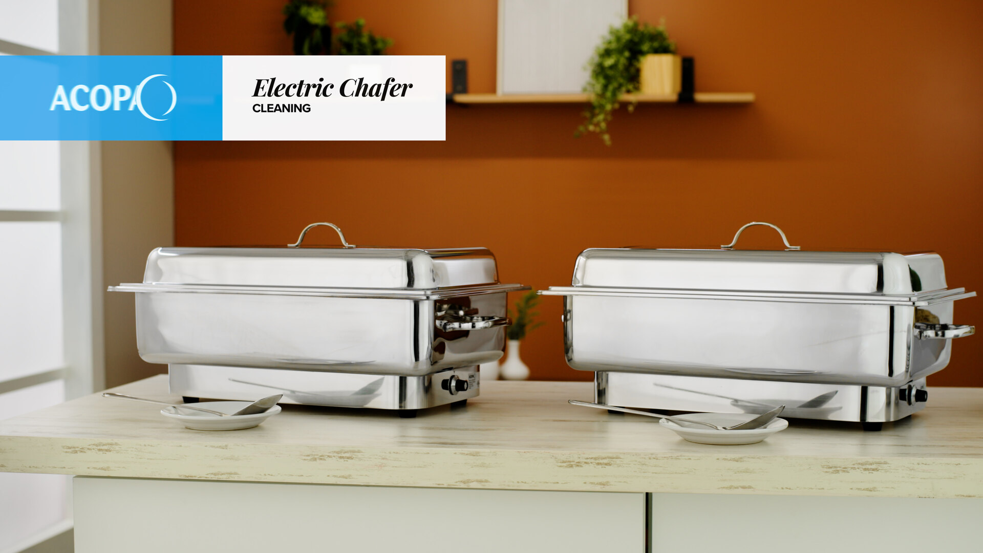 14 Qt. Full Size Stainless Steel Electric Chafer - 120V, 1000W | Acopa