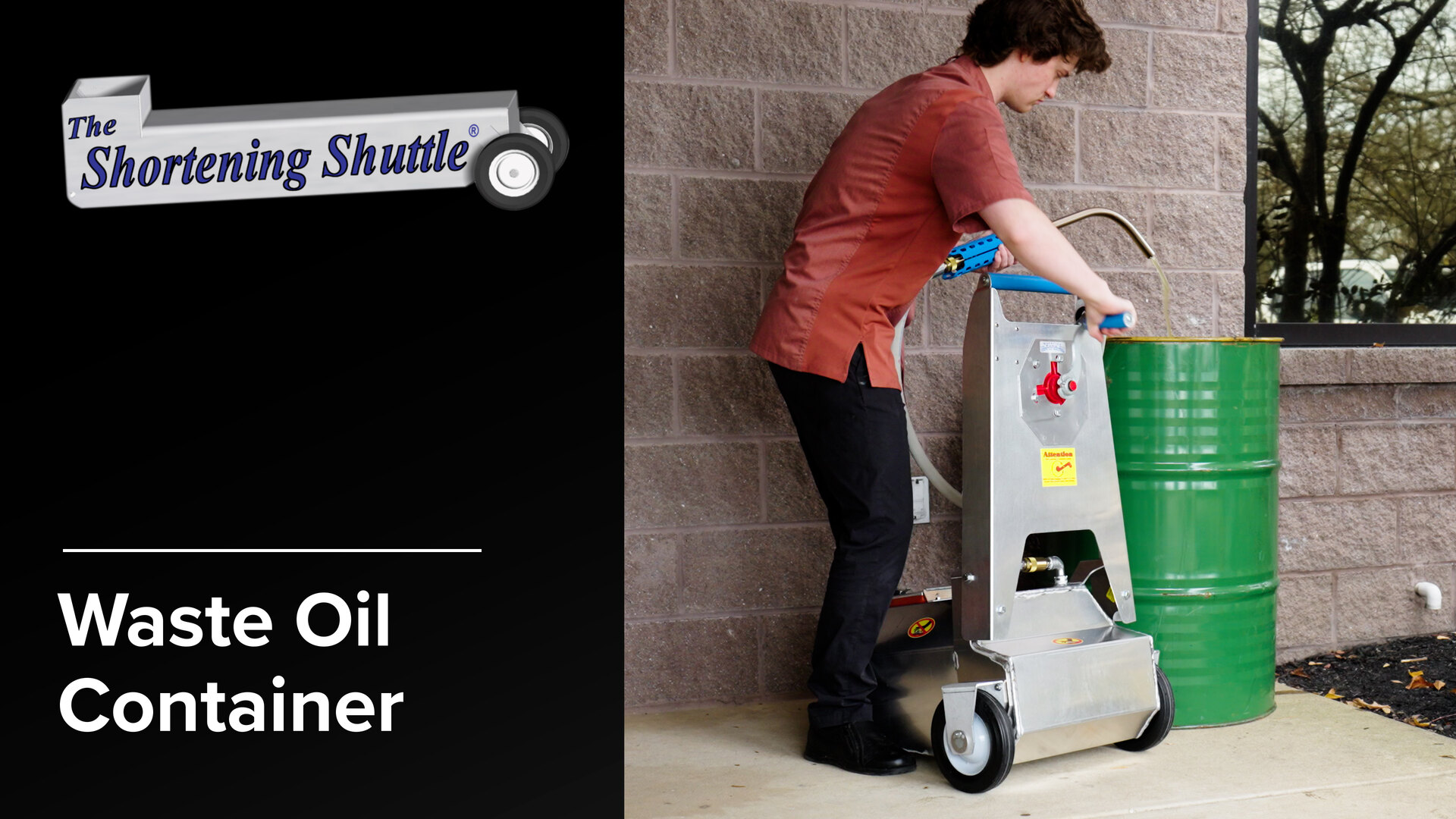 Shortening Shuttle Waste Oil Cart (95 lb, with Pump)