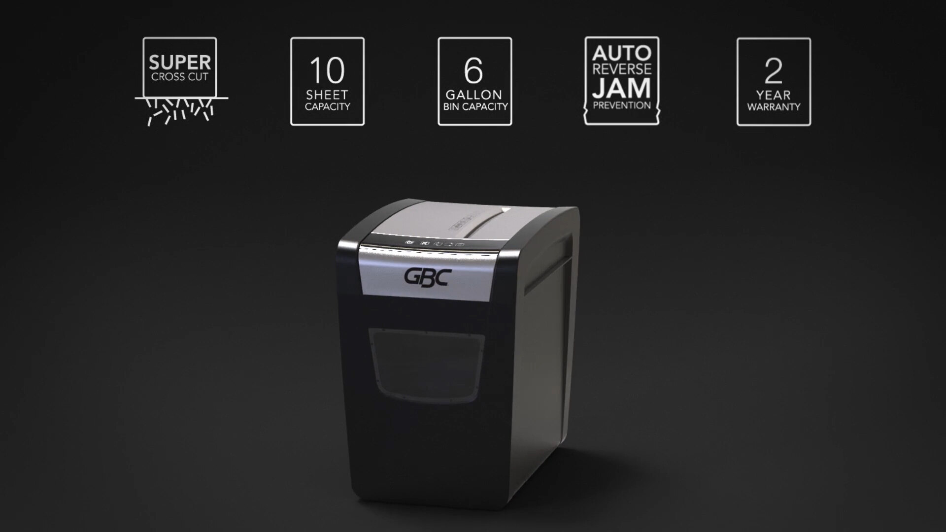 GBC 1757405 ShredMaster 10 Sheet Front-Facing Super Cross-Cut Shredder