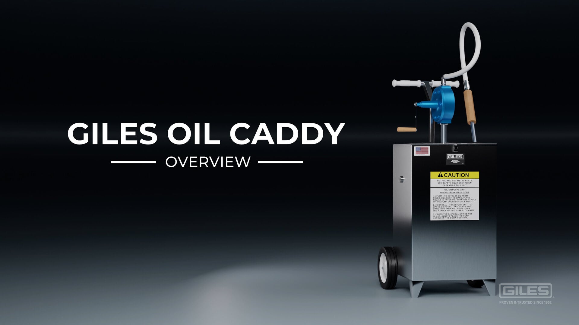 Giles GOC80 GOC 80 lb. Portable Waste Oil Caddy with Manual Pump