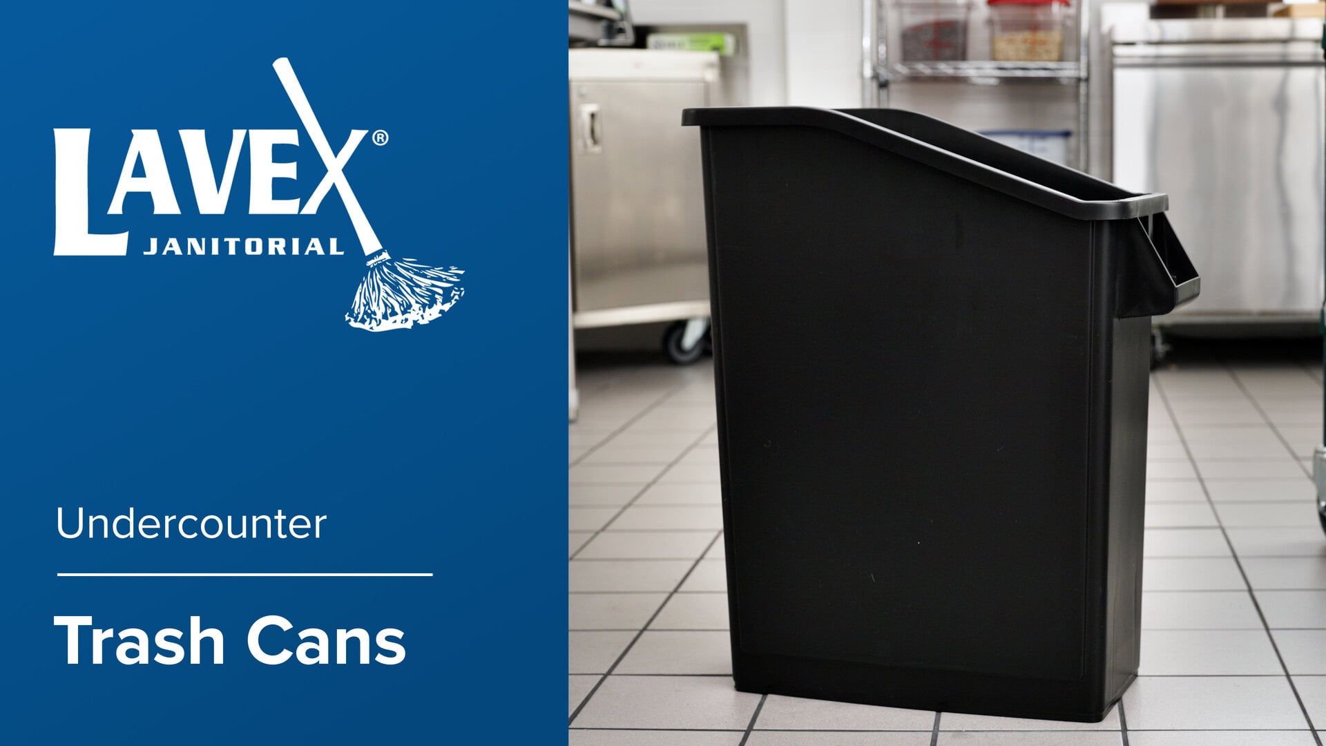 92 Qt. / 23 Gallon Black Rectangular Under-Counter Trash Can