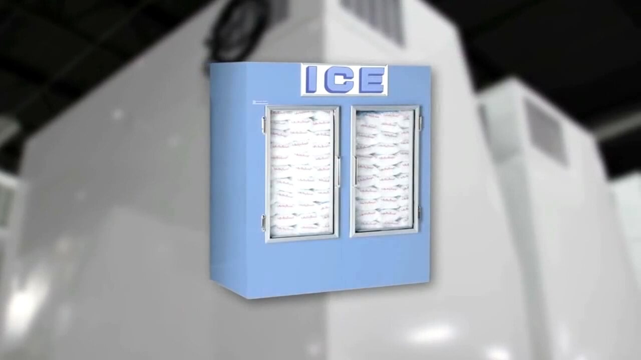 Polar Temp 600ADP Auto Defrost Outdoor Ice Merchandiser with Slant