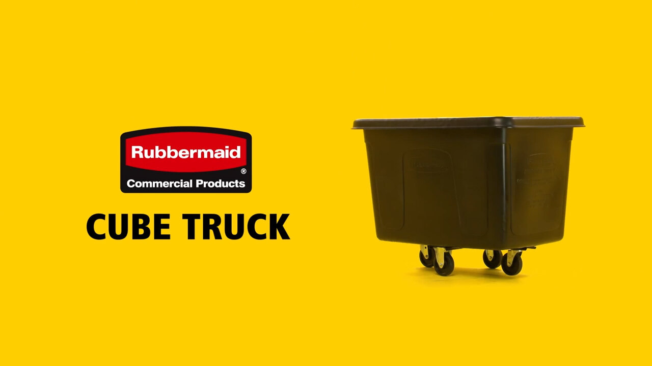 Rubbermaid FG461600BLA 16 Cu. Ft. Black Cube Truck - 500 lb. Capacity